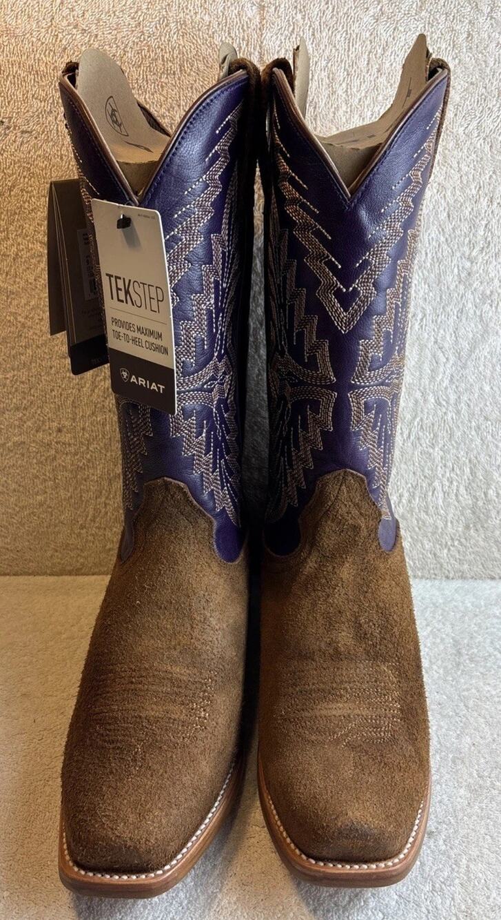 ARIAT MEN'S FUTURITY SHOWMAN ROUGHOUT WESTERN BOOTS - NARROW SQUARE TOE 9 EE
